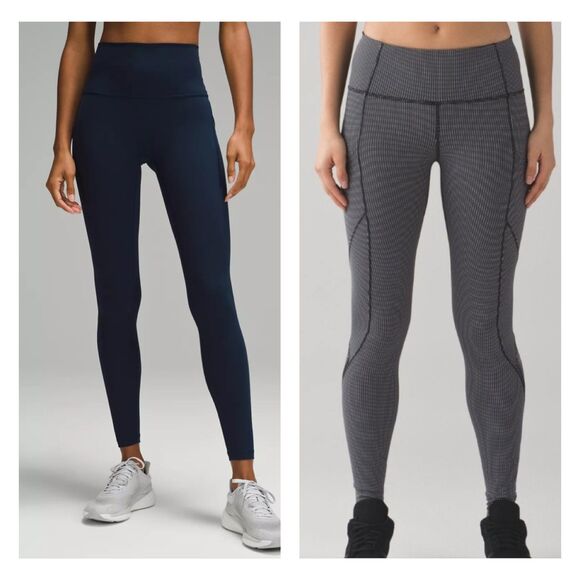 LULULEMON BUNDLE - Wunder Under Navy, Cadence Crusher Tight Tiny Geo Blk/Wht, 4 - Picture 1 of 16